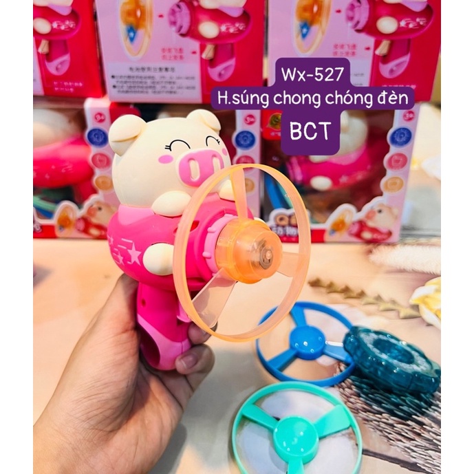 MỚI - Đồ chơi súng bắn chong chóng kèm CON QUAY ĐĨA BAY PHÁT SÁNG
