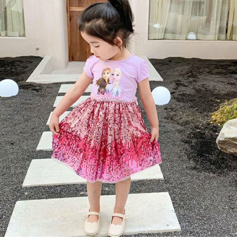 Đầm Hóa Trang Công Chúa Elsa Cho Bé Gái