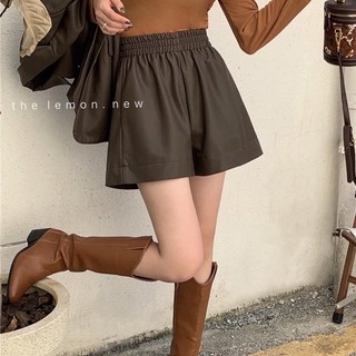 Quần short da cạp chun