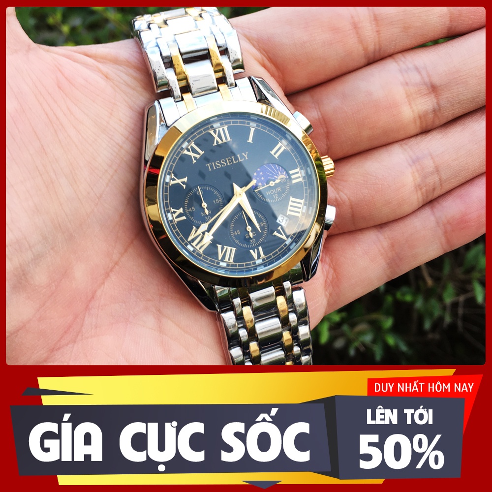 Đồng hồ Nam đẹp Tisselly Bussiness| Phiên bản gold thép không gỉ |𝗯𝗮́𝗻 𝗰𝗵𝗮̣𝘆 𝗻𝗵𝗮̂́𝘁