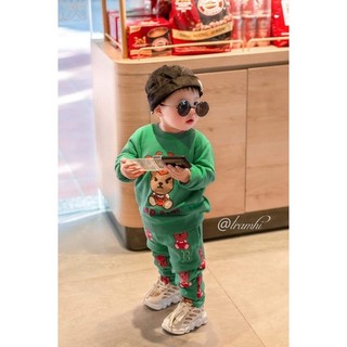 Bộ gấu B xanh lá