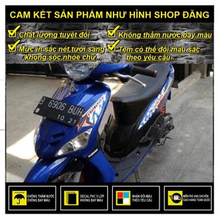 Tem rời dán xe mio nhỏ đời đầu ngôi sao phối xanh đen - khả anh