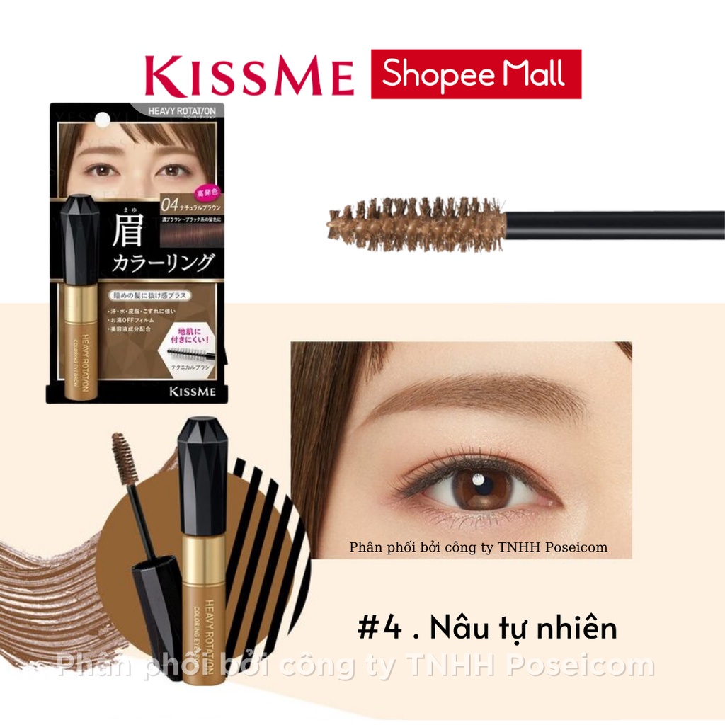 Mascara Lông Mày Kissme Đổi Màu Tạm Thời Kissme Heavy Rotation Chống Trôi Siêu Bền