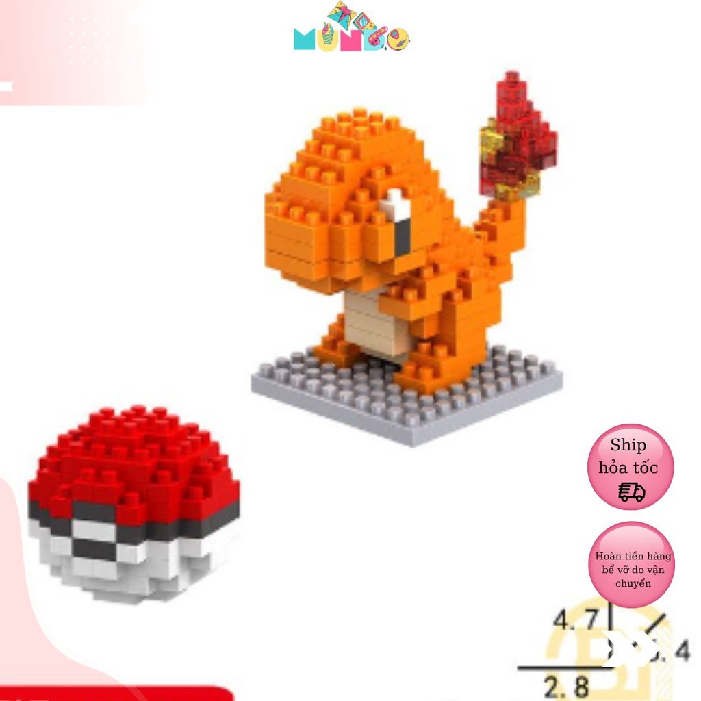 Đồ chơi lắp ráp Pokemon Mini 3D Cao Cấp,  Đồ Chơi Lắp Ráp Nhân Vật Anime