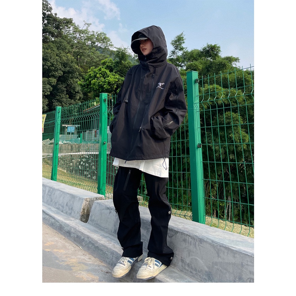 Áo Khoác GORPCORE/ Áo Gió Có Mũ Trùm Đầu Mùa Thu Đông Phong Cách Trendy