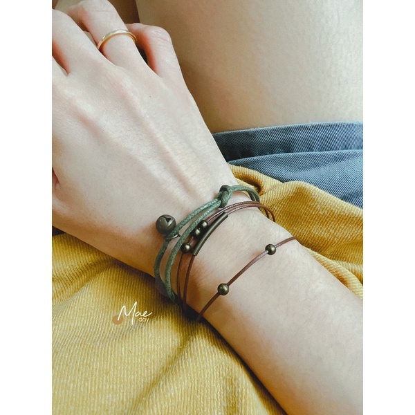 Vòng tay Kosho - Vòng hạt li ti mix thanh màu đồng vintage