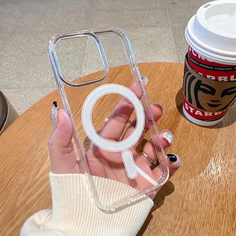 Sang Trọng Ốp Điện Thoại pc Cứng Trong Suốt Từ Tính Chống Nổ Cho iphone 11 12 13 14 15 pro plus max x xr xs max 7 8 plus