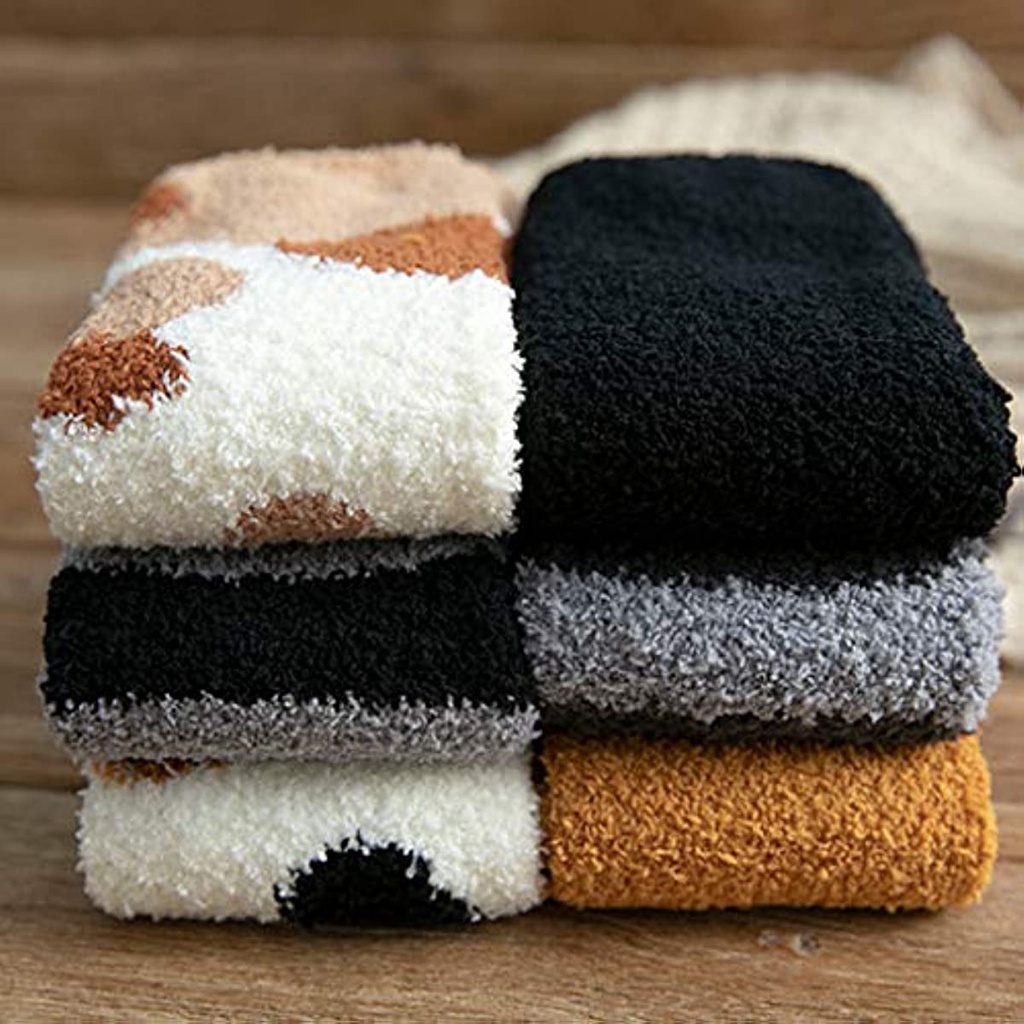 Vớ Nhung San Hô Dày Giữ Ấm Họa Tiết Móng Vuốt Động Vật Hoạt Hình Dễ Thương Cho Nữ