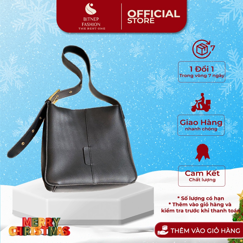 Túi tote da đeo chéo BITNEP FASHION đi học đi làm,dây đeo có nấc tuỳ chỉnh hàng da dày dặn DT001