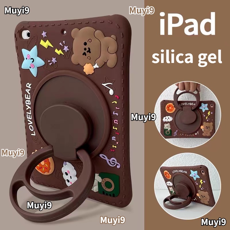 Ốp Máy Tính Bảng Silica Gel Hình Gấu Nâu Cho IPad10.2 Ipad10th Mini6 Air1 Air2 Ipad10.9 2022Pro11 Ipad9th Mini2