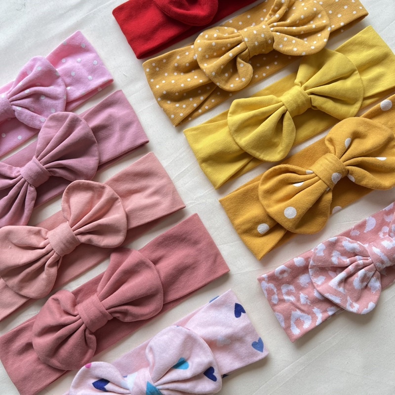 Turban Nơ, Băng Đô Nơ Xòe Chất Liệu Cotton Nhiều Màu Sắc Và Họa Tiết Cho Bé Gái