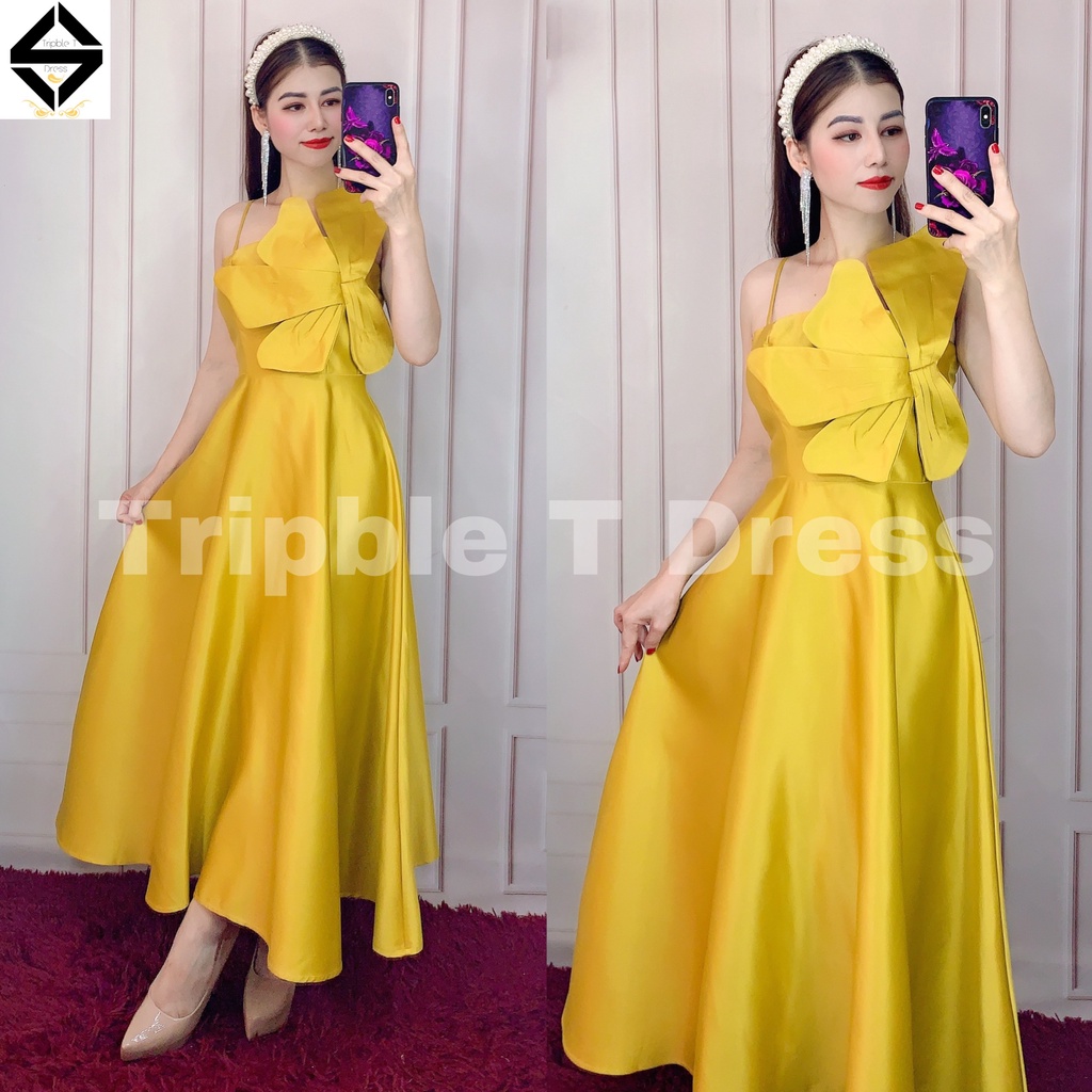 Đầm xòe dự tiệc 2 dây thiết kế hoa 5 cánh TRIPBLE T DRESS - size S/M/L - MS77Y