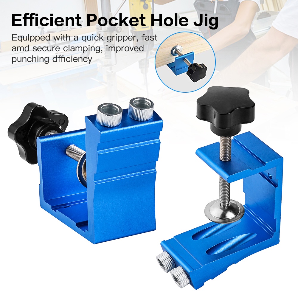 EKEZ Cữ khoan chéo có vam kẹp giữ gỗ tiện lợi bằng hợp kim nhôm cao cấp