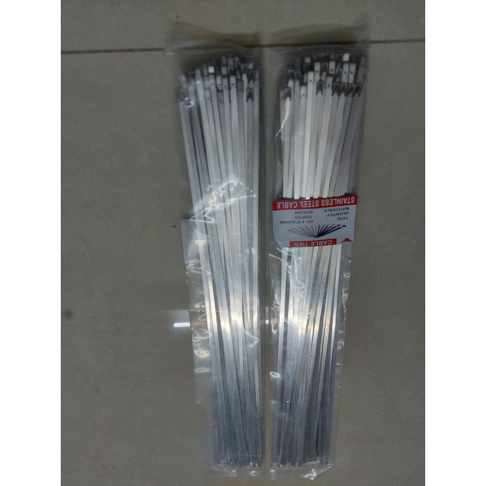 Dây thít inox 304 loại 4.6x300mm 1 túi có 100 sợi