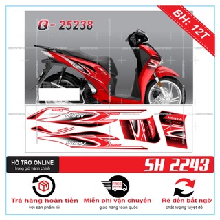 TEM RỜI SH 2019 DÁN XE ĐỎ - BI DECAL