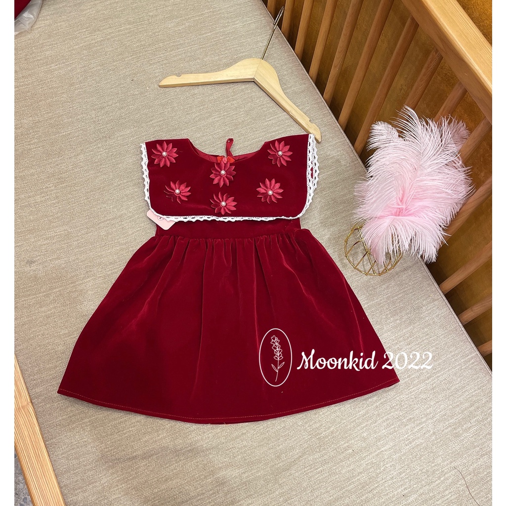 Váy bé gái công chúa cánh tiên đính nơ ngực cho bé từ 7-25kg