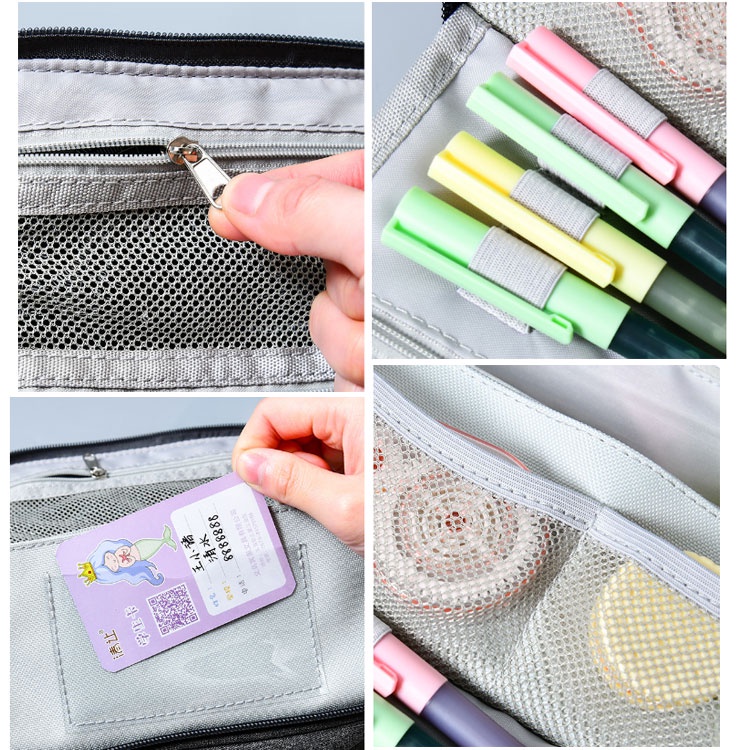 Túi Đựng Bút Bằng Vải Canvas Sức Chứa Lớn Đa Năng Có Tay Cầm Dành Cho Học Sinh