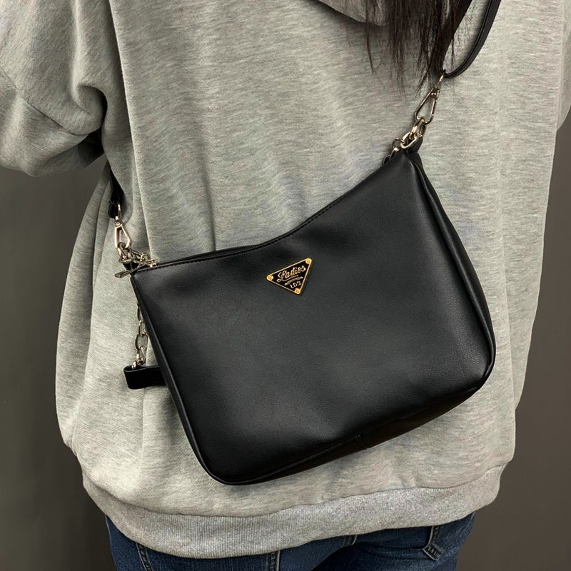 MISCHA Túi Đeo Chéo Vai Bằng Da PU Màu Trơn Thời Trang Hàn Quốc