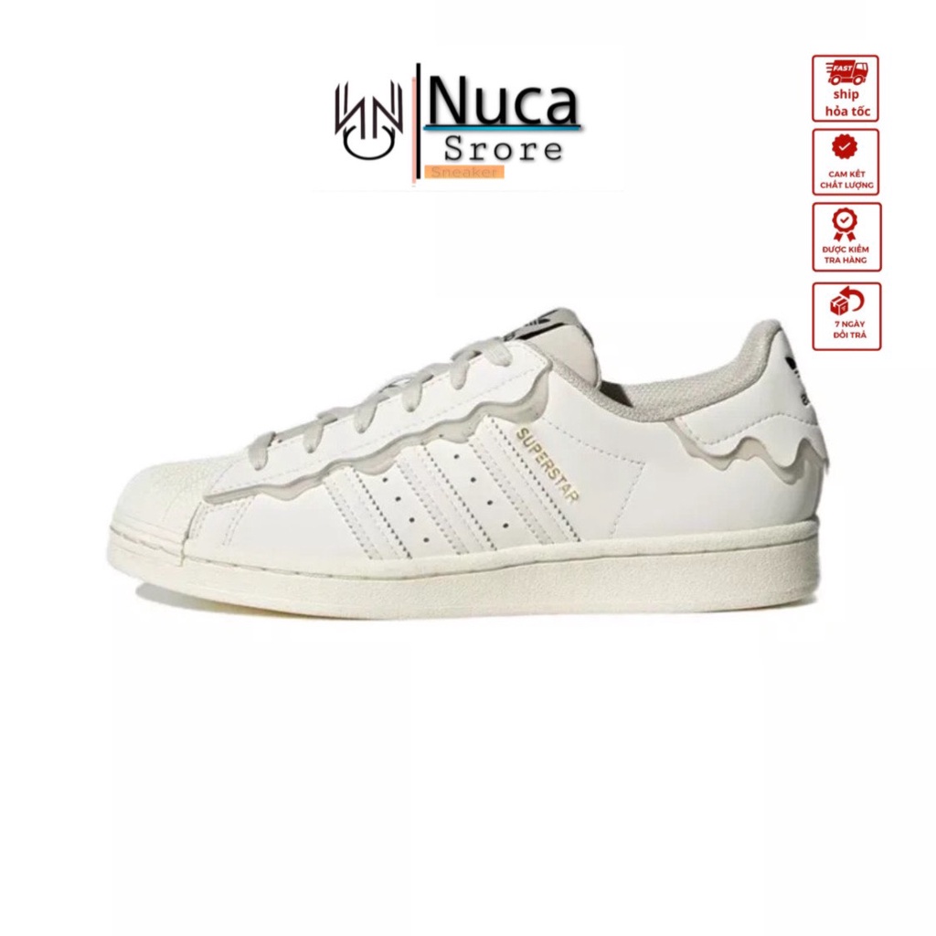 Giày Superstar Cloud White,Giày thể thao adidas superstar màu kem bản đẹp full box bill hot trend 2022. nuca_store