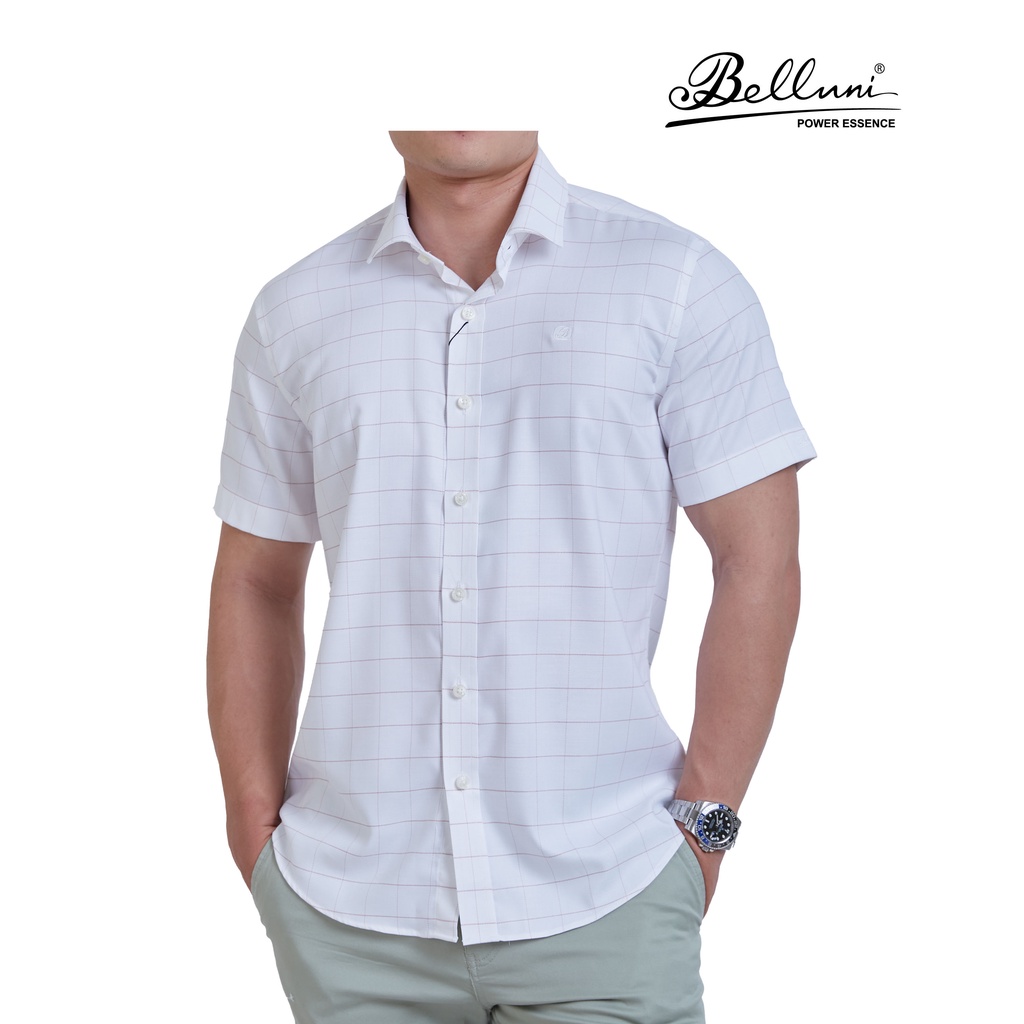 Áo sơ mi nam ngắn tay BELLUNI vải sợi tre chống nhăn- ANS.BP.BE.2.W3