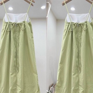 Đầm Maxi Suông Xanh Cốm 1 Túi
