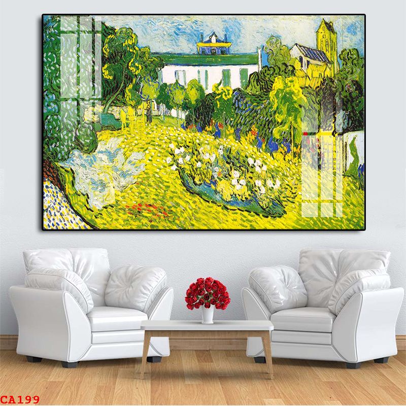 Tranh canvas treo tường in giả sơn dầu thiên nhiên mùa thu châu Âu - 80 x 50 cm