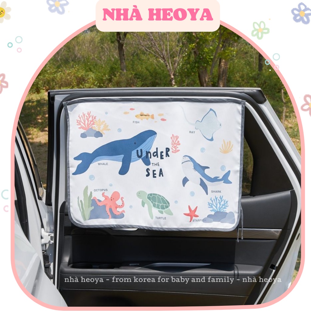 Rèm che nắng nam châm cho xe hơi họa tiết BEBEDECO