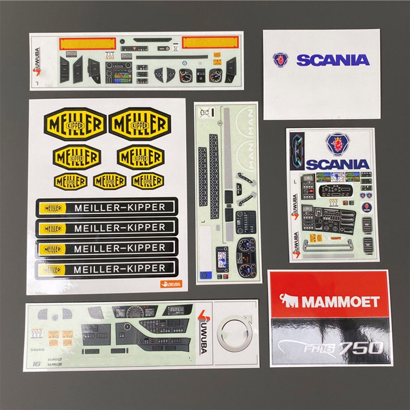 Miếng Dán Bảng Điều Khiển Cho Xe Hơi Điều Khiển Từ Xa 1 / 14 Tamiya Scania 770S R620 Actros Benz MAN Volvo DIY