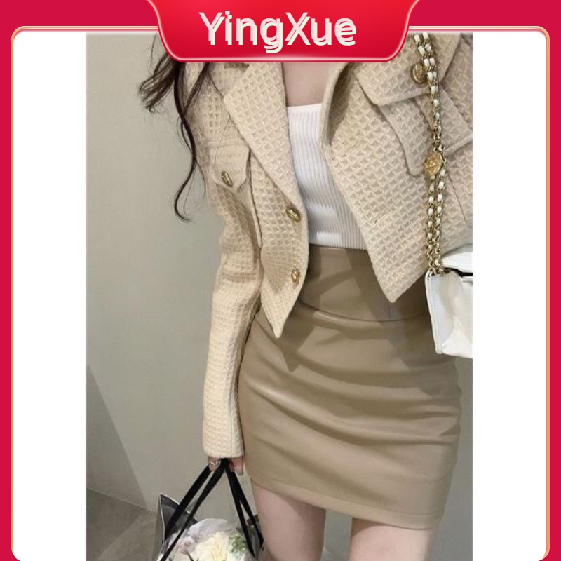 Set Áo Khoác Vest Tay Dài + Chân Váy Ôm Hông Đơn Giản Phong Cách Hàn Quốc Cho Nữ