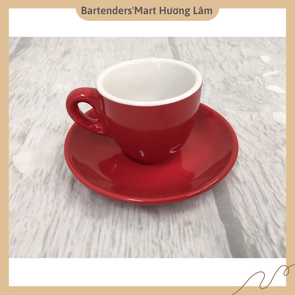 Ly sứ esspresso 70ml màu đỏ