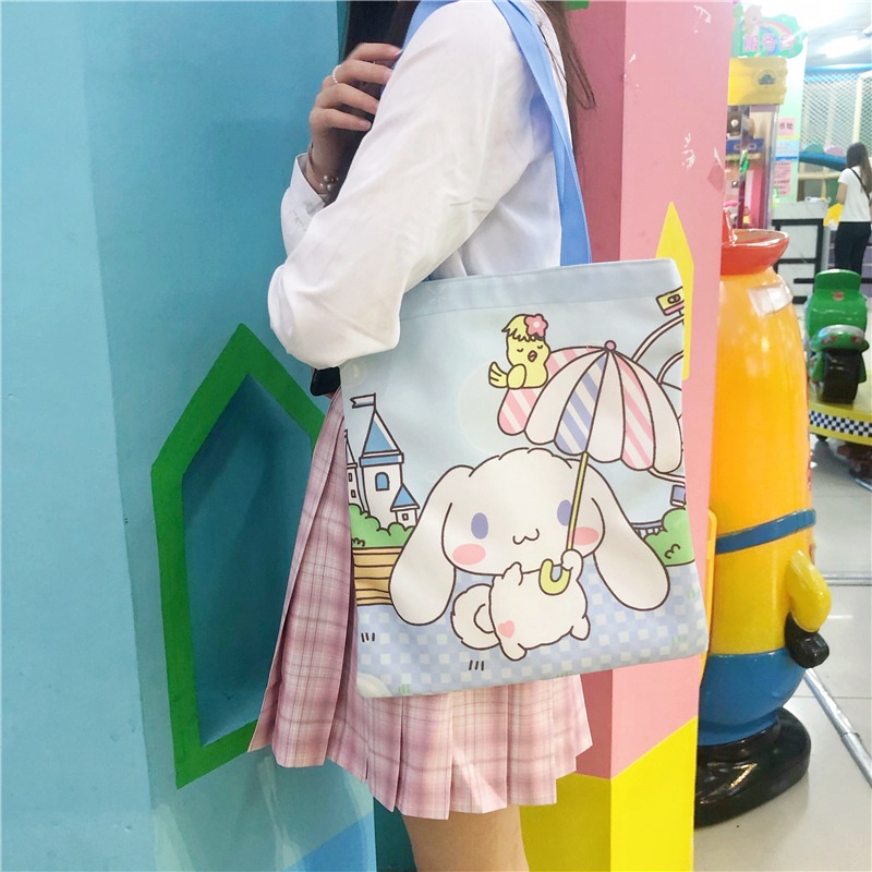 Túi Xách Đeo Vai Sức Chứa Lớn Mẫu 2021 Họa Tiết Chú Chó Tai To Cho Nữ