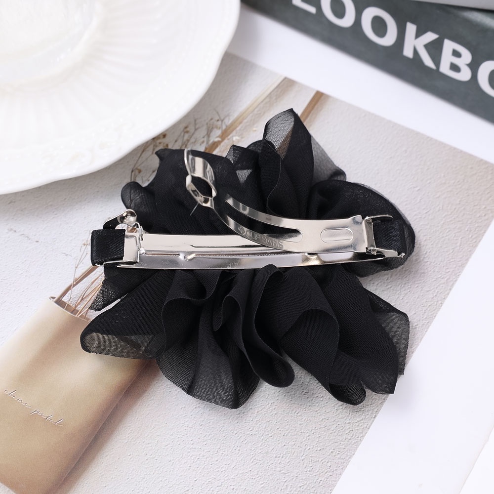 1 Kẹp Tóc Vải Voan Lưới Đính Hoa Xinh Xắn Cho Nữ