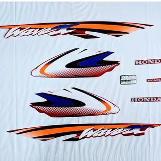 Tem trang trí xe máy Wave ANPHA, mẫu nhỏ 2003, tem 3 lớp ( ĐỎ ĐÔ )