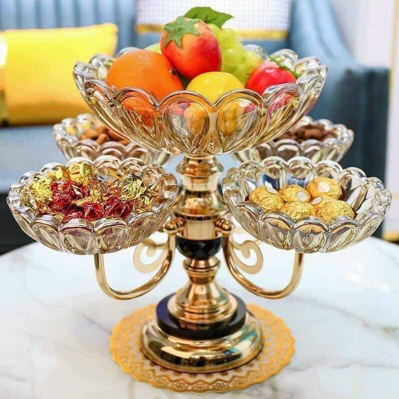 Khay đựng hoa quả,bánh kẹo mứt tết trong suốt cao cấp phong cách châu âu sang trọng