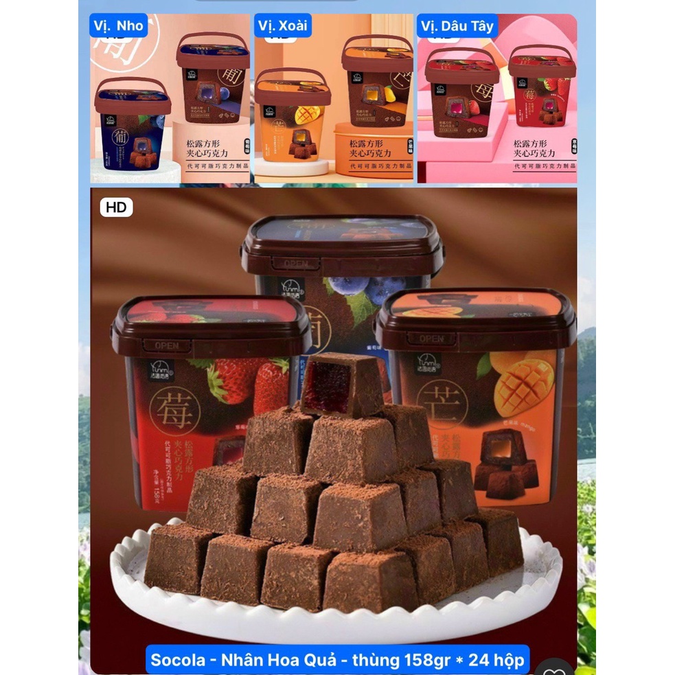 Socola Nama Nhân Hoa Quả Siêu Ngon - Hộp 158gr