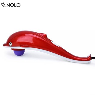 Máy massage cầm tay hình cá heo dolphin có kèm 3 đầu massage gồm 2 mức lực mạnh yếu công suất 28w