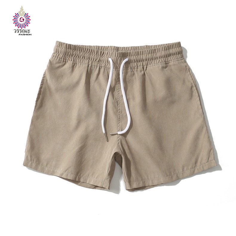 Quần Short Unisex Kaki Form Trên Gối Slimf Full Size