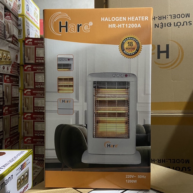 ☀️Sưởi Phòng 2 Bóng-3 Bóng Hare-Thiết Kế Nhỏ Gọn-Làm Ấm Nhanh-Không Khô Da-Bảo Hành 12 Tháng