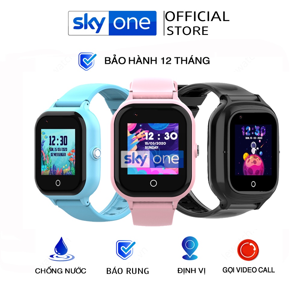Đồng Hồ Thông Minh Định Vị Trẻ Em - Lắp Sim - Gọi VIDEO Cao Cấp SKYONE Wonlex SK24 - Chống Nước - CÓ RUNG