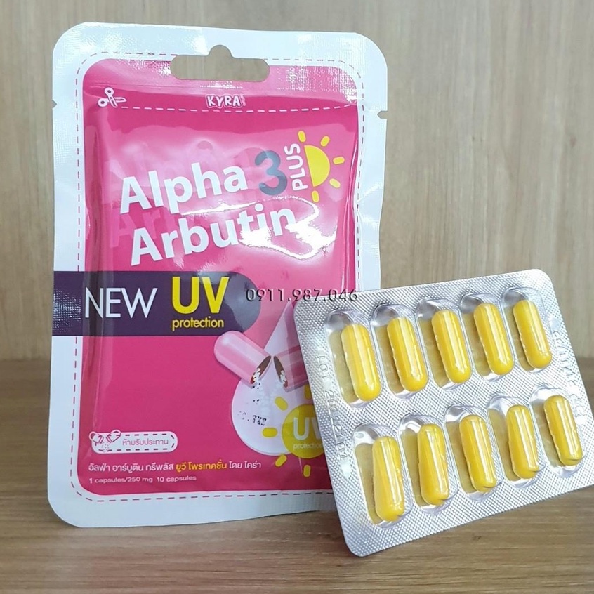 Kích trắng trộn kem Alpha Arbutin 3 Plus+ dạng viên chuyên dùng trộn kích trắng chống nắng cho kem body