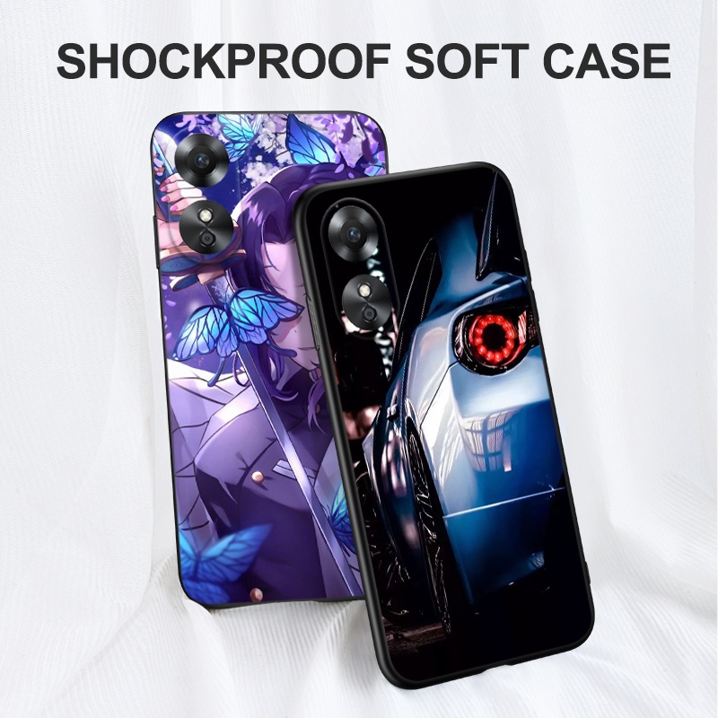 Ốp Điện Thoại Tpu Dẻo Màu Đen In Hình Xe Hơi Vui Nhộn Cho OPPO A17 A17K