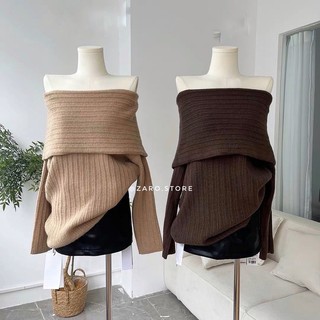 Áo len trễ vai
