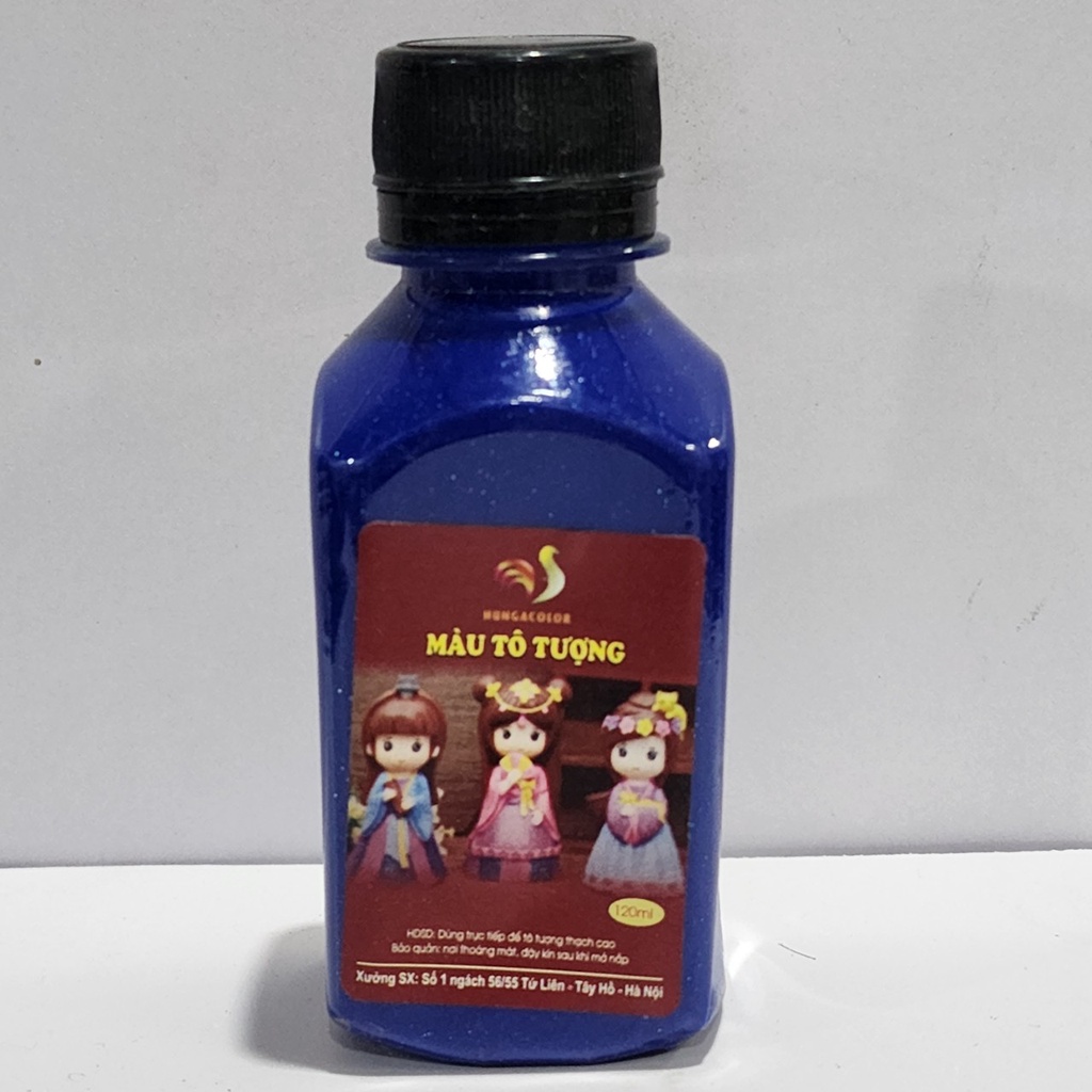 Bộ 12 Màu Nước Hungacolor Chai 100ml Màu Tô Tượng Thạch Cao Có Kim Tuyến Ngũ Sắc