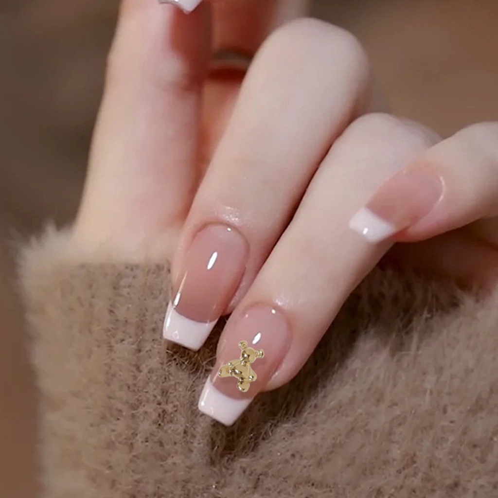 [beautymart] Set 10 Phụ Kiện Trang Trí Móng Tay Nghệ Thuật Hình Gấu Nơ Trái Tim Ba Chiều Không Rơi Bằng Hợp Kim
