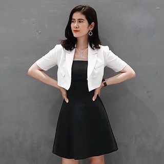 FF745 Áo khoác vest lửng tay lỡ