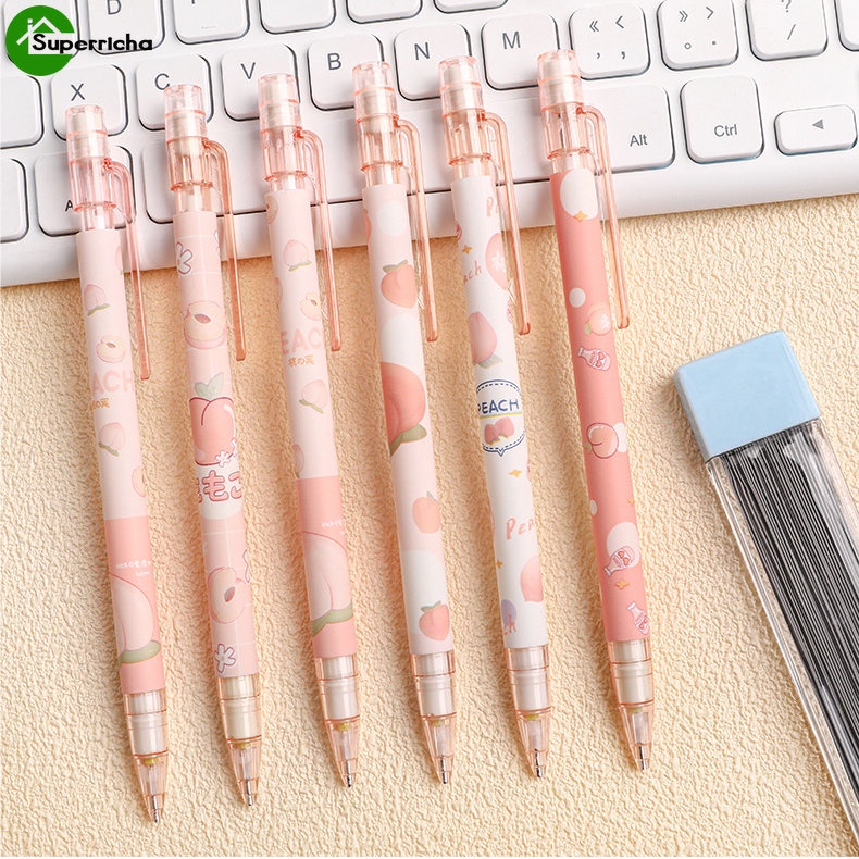 Bút Chì Cơ Tự Động 0.5mm In Hình Quả Đào Dễ Thương