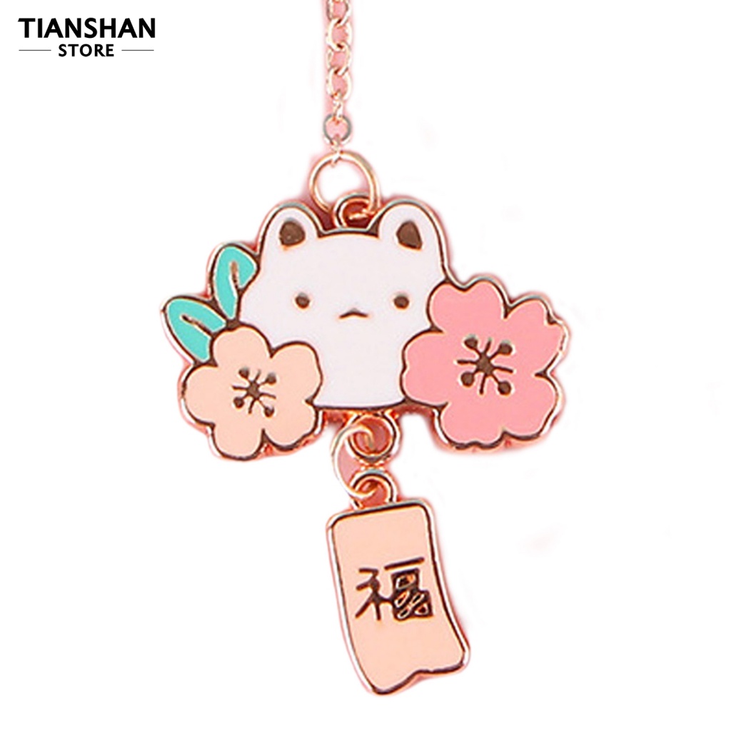 Bookmark Không Phai Hình Thỏ Hoạt Hình Có Dây Xích Màu Sắc Tươi Sáng Trang Trí Trường Học