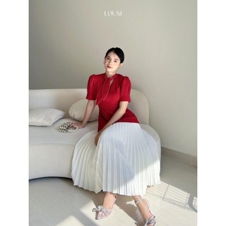 LOUXI - Chân váy dập ly dài LL