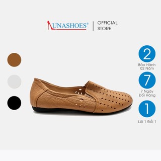Giày bệt nữ mũi tròn nữ Lunashoes BX06 da bò 100% mũi tròn da thật cao cấp nhiều màu (BH 24TH) giầy trung niên