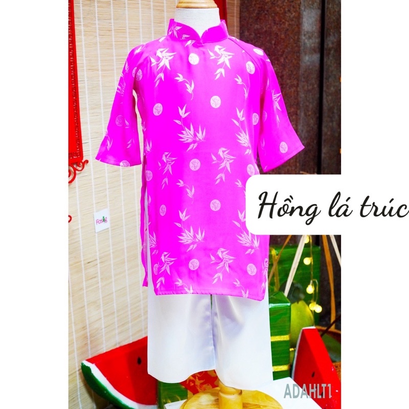 Áo dài truyền thống kèm mấn cho bé gái